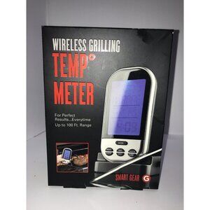 Smart Gear Wireless Grill Thermometer 100FT RANGE BUILT IN TIMER POCKET CLIP BBQ